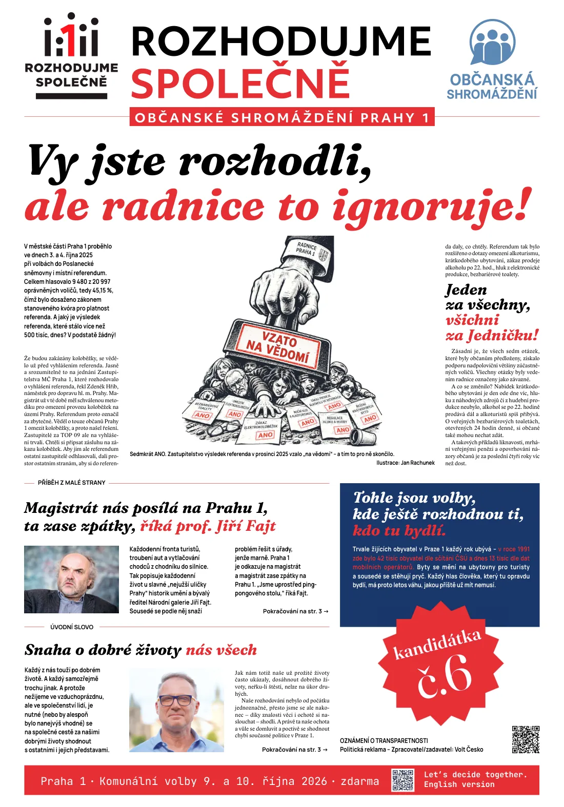 Noviny kandidátky č. 6, strana 1